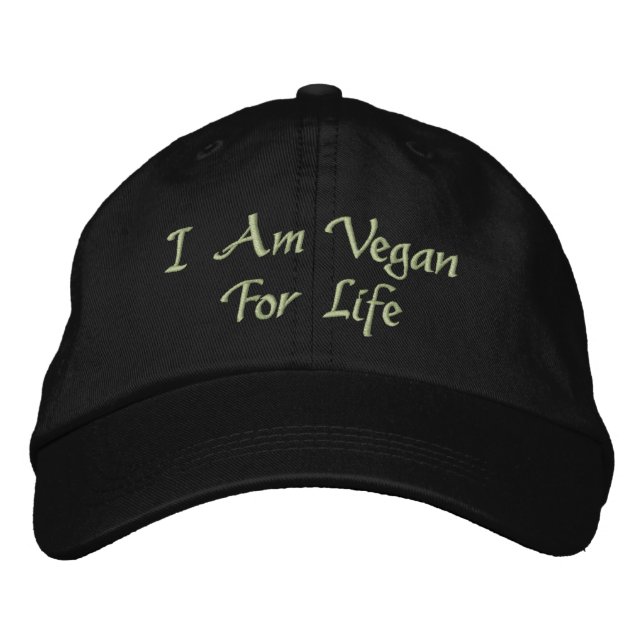 Boné Sou Vegan Para A Vida. Verde. Slogan. Personalizar (Frente)