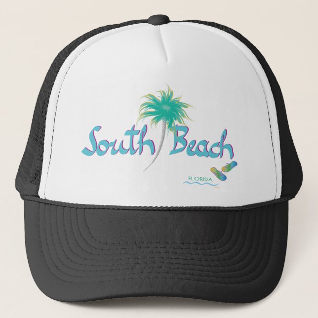 Boné South Beach, Miami, Chinelos da Flórida (Frente)