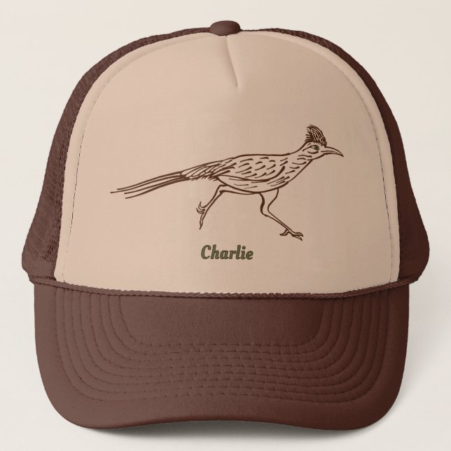 Boné Southwest Roadrunner Bird Drawing Personalized  (Frente)