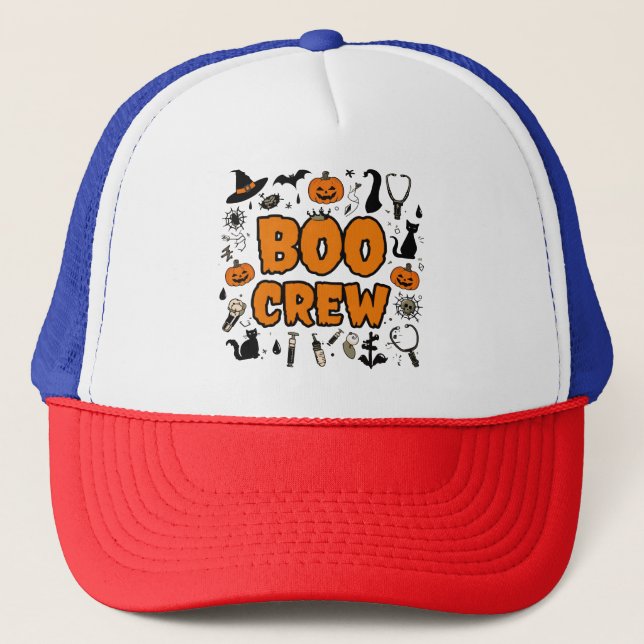 Boné Spooky Boo Crew Hat - Acessório do Partido Hallowe (Frente)