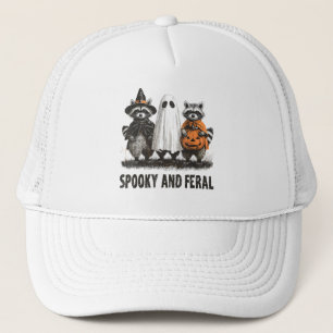 Boné Spooky E Feral Halloween Cute Raccoon