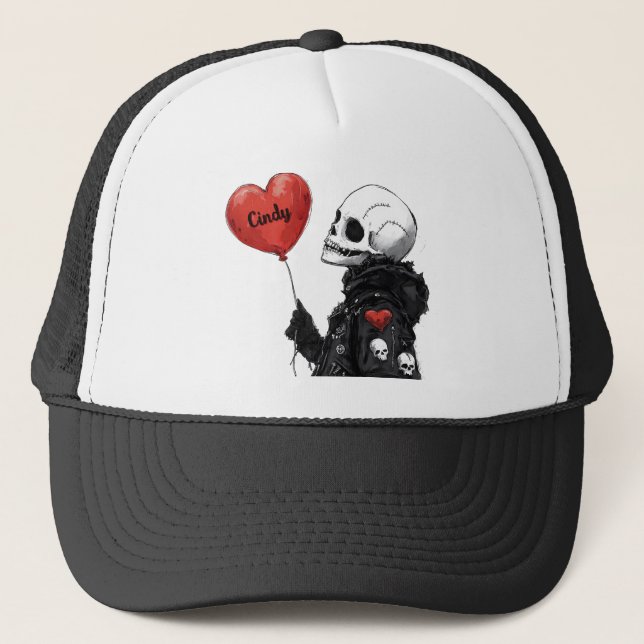 Boné Spooky Sweetheart - Crânio Personalizável com Balã (Frente)