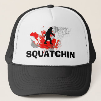 Boné Squatchin com bigfoot preto