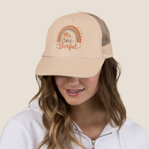 Boné Sr. One Derful Trucker Hat   Na moda Primeiro Aniv