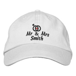 Boné Sr. & Sra. Name e Wedding Rings, Noiva, Moderno