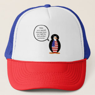 Boné Srta. Pinguim Personalizada EUA Fala