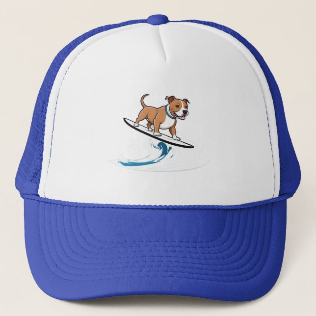 Boné Staffordshire Bull Terrier Surfing, (Frente)