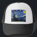 Boné Starry Night por Vincent Van Gogh<br><div class="desc">Starry Night por Vincent Van Gogh pintando mestre de arte da obra-prima belo impressionismo pintando cor vibrante belíssima paisagem paisagem paisagem arte postada decoração</div>