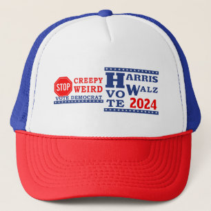 Boné Stop Creepy Weird Vote Harris Walz 2024