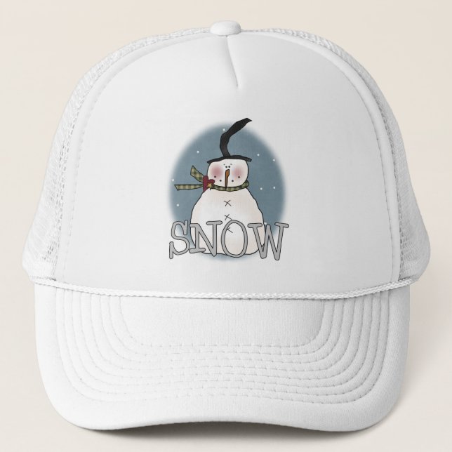 Boné Stovepipe Hat Snowman T-shirts e presentes (Frente)