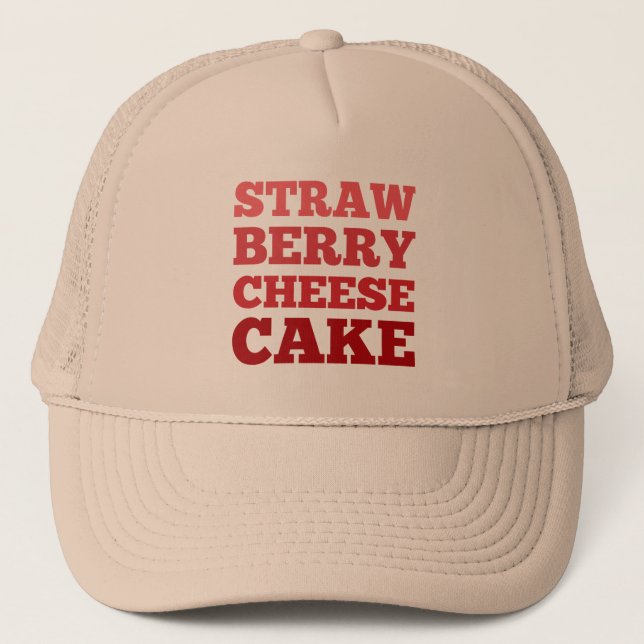 Boné Strawberry Cheesecake Aesthetic Food (dark) (Frente)
