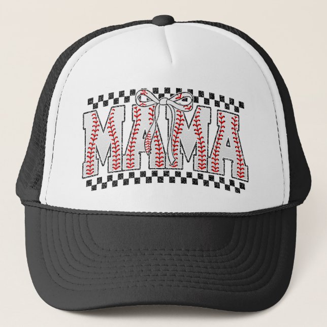 Boné Stylish Baseball Mom Vibes Trucker Hat (Frente)