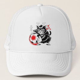 Boné Stylish Samurai Cat Japan Soccer For Fotball fans
