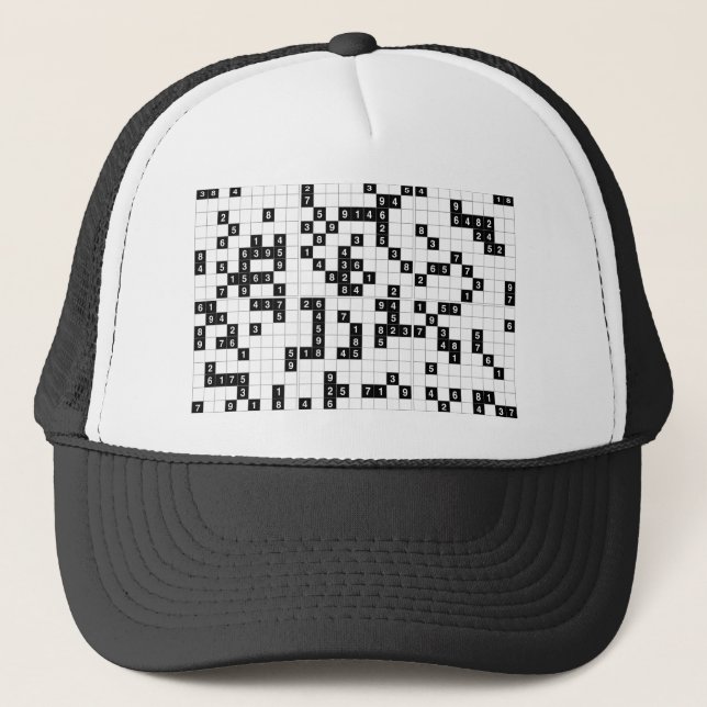 Boné sudoku branco preto (Frente)