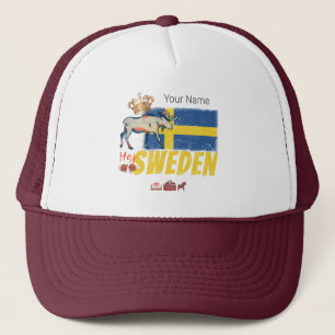 Boné Suecia Vintage Flag Retro Moose Holidir Souvenir