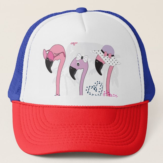 Boné Summer Flamingo: Ilustração da Pratage. (Frente)
