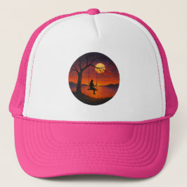 Boné Sunset Silhouette Swing Art Trucker Hat
