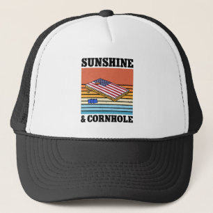 Boné Sunshine E Cornhole Jogo Retro Gift Engraçado