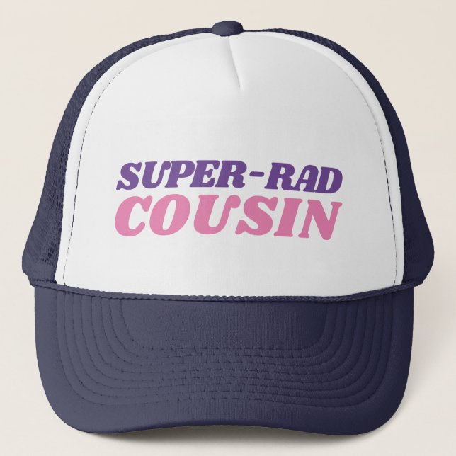 Boné Super-Rad Cousin Cita Simples Beisebol Trucker Hat (Frente)