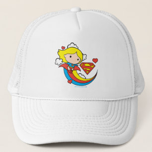 Boné Supergirl Chibi Voando Arco-Íris