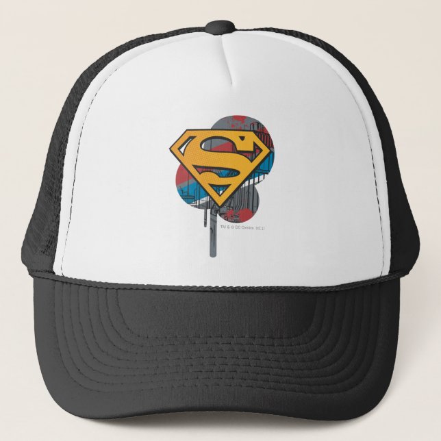 Boné Superman S-Shield | Laranja com Tinta (Frente)