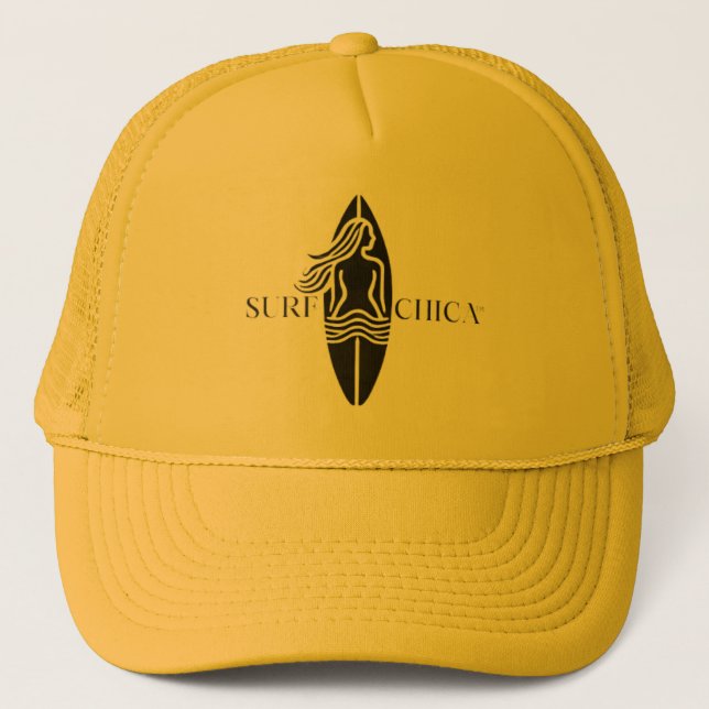 Boné Surf Chica® Trucker Hat - Estilo de vida costeiro (Frente)