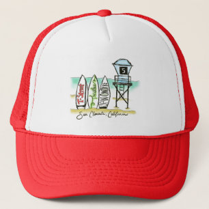 Boné Surf San Clemente Trucker - Vermelho