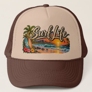 Boné Surfar Como Pôr do Sol na Praia Tropical