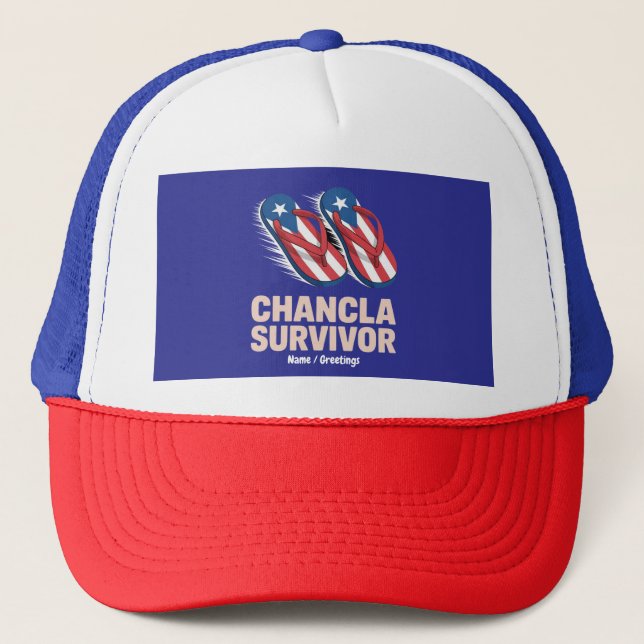 Boné Survivor Chancla Funny Porto Rico Piada Presente (Frente)