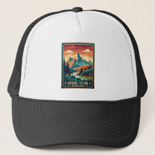 Boné T-Shirt Rtro Grand Teton Hike Sunset