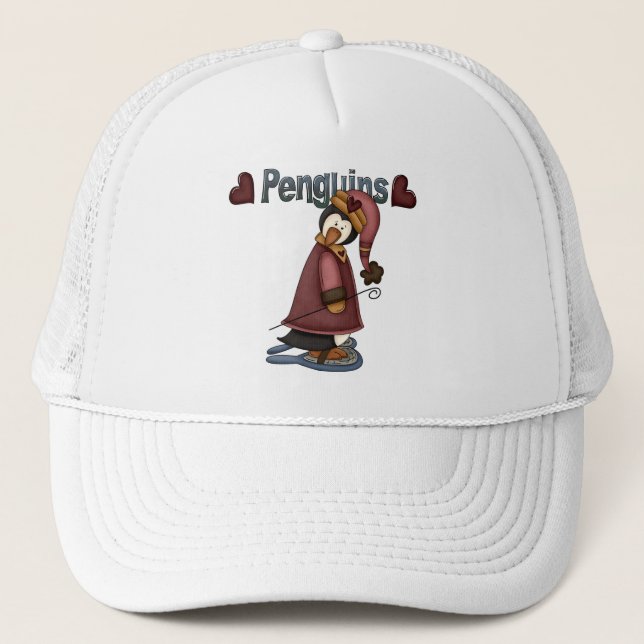 Boné T-shirts e presentes de pinguim-neve (Frente)