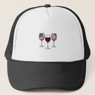 Boné Taças de Vinho Patrióticas Design de Camiseta Veto