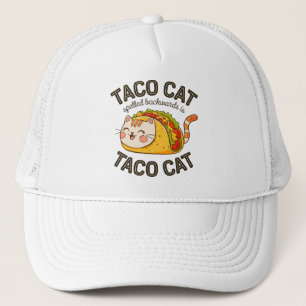 Boné Taco Cat Ortografado Para Trás É Taco Cat Felino