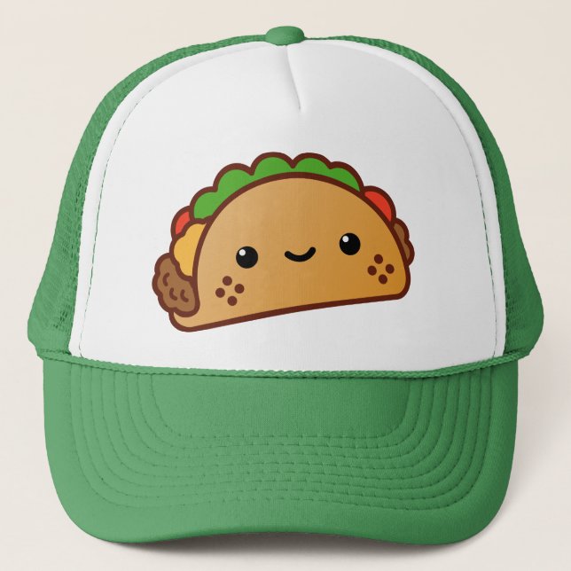 Boné Taco de desenho animado feliz (Frente)