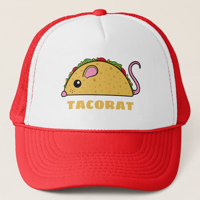 Boné Taco Rat Text Trucker Hat (Frente)