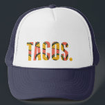 Boné Tacos Engraçados do Taco Lover. Chapéu<br><div class="desc">Tacos de amor? Nós também! Comemore a comida favorita de todos com este chapéu de camionista de tacos design.</div>