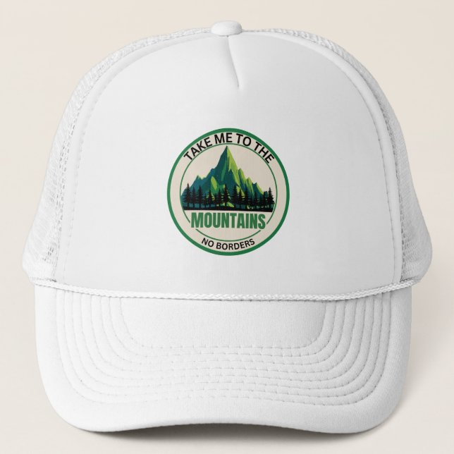Boné Take Me To The Mountains Trucker Hat | Hiking Cap (Frente)