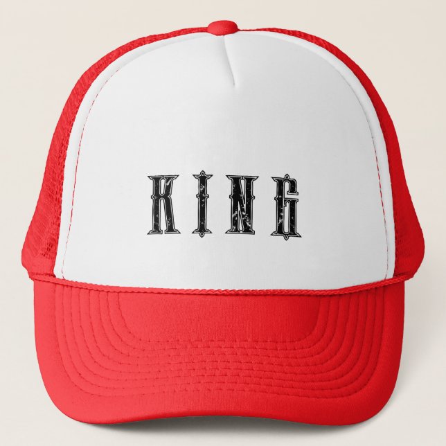 Boné Tampa de chapéu de texto personalizado Rei cor bra (Frente)