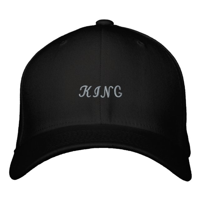 Boné Tampa Personalizada Rei Texto Básico Flexfit Lã Pr (Frente)