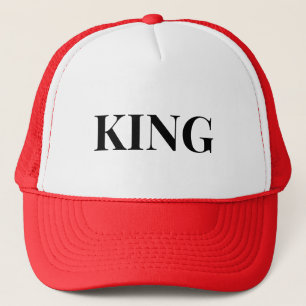 Boné Tampa personalizado Rei texto nome Branco e Vermel