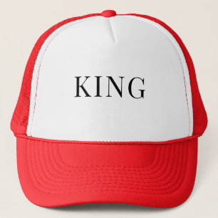 Boné Tampa personalizado Rei texto nome Branco e Vermel