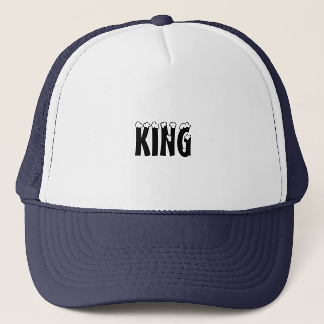 Boné Tampo de Rei texto nome Caps Chapéus Caminhoneiro  (Frente)