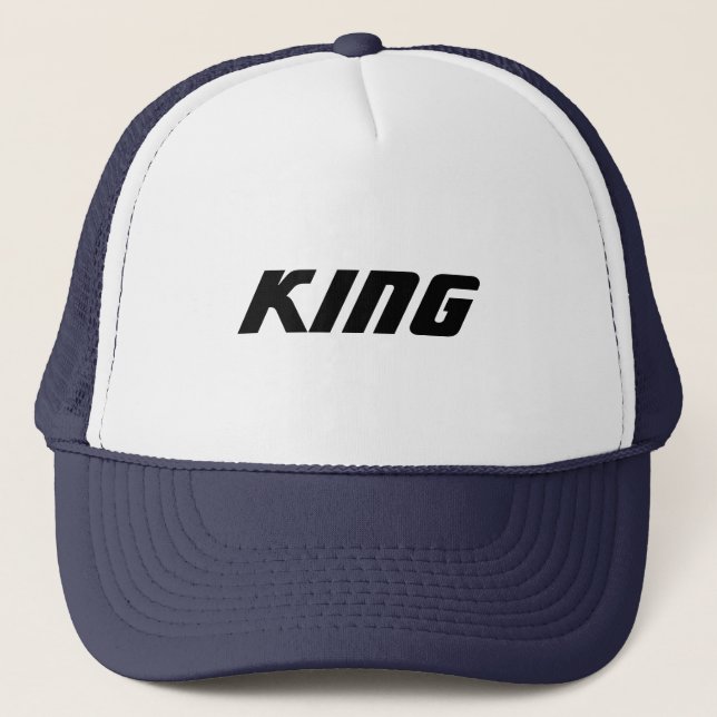 Boné Tampo de texto personalizado Rei Caps Chapéus Cami (Frente)