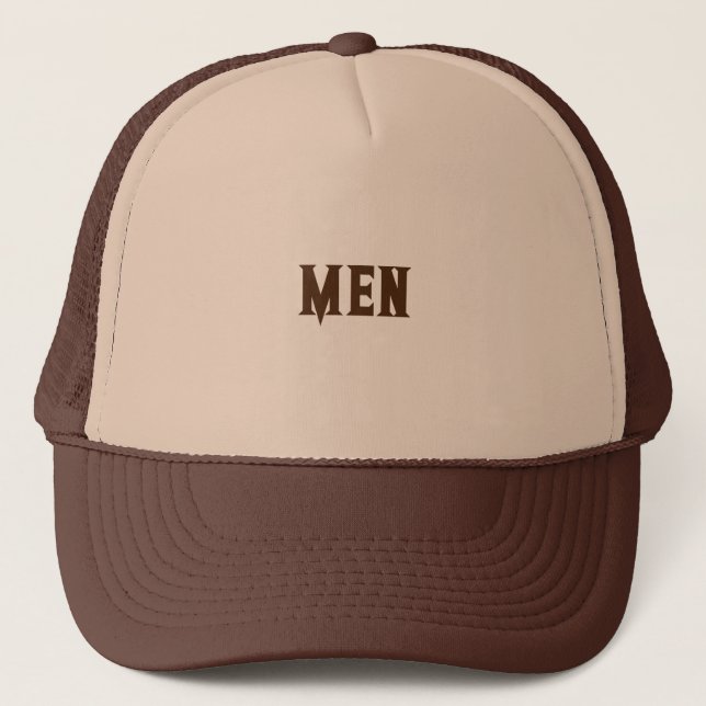 Boné Tan e Marrom HOMENS Texto nome Personalizado  (Frente)