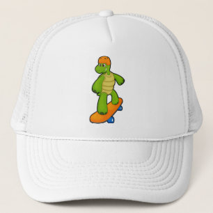 Boné Tartaruga como Skateboarder com skate e capacete