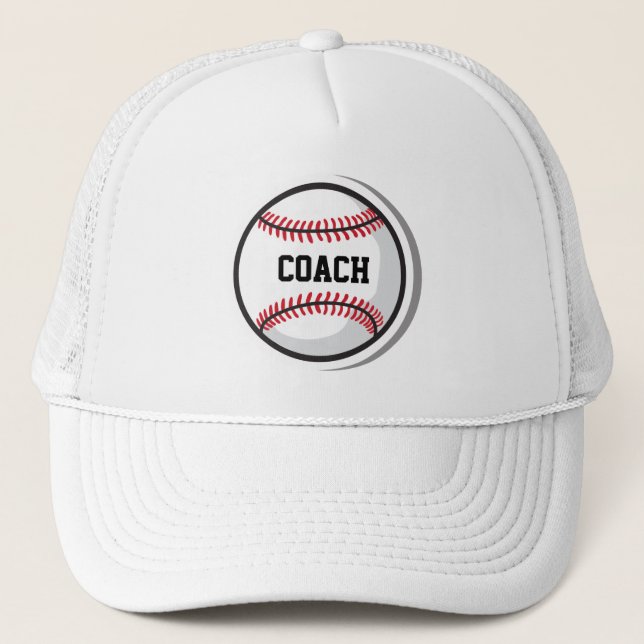 Boné Técnico de Equipe de Beisebol Branco Vermelho Pret (Frente)