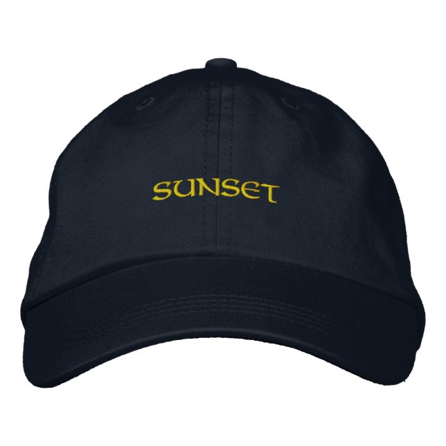 Boné Tecto de Texto Pôr do Sol Relaxamento Focado Azul  (Frente)