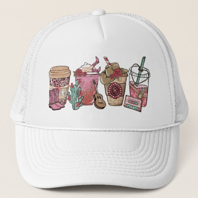 Boné Tema do Café Lover Western Cowboy (Frente)