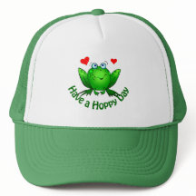 Tenha um Dia Saltitante Sapo Verde Fofo com Coraçõ
