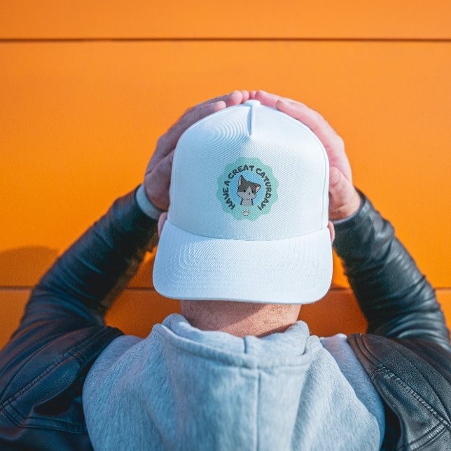 Boné Tenha um excelente no sábado! Cartunista Blue Gree (Criador carregado)